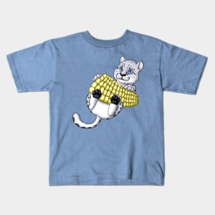 Corn on the Cub - Snow Leopard Kids T-Shirt